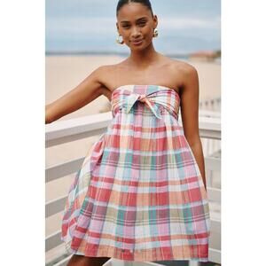 NWT Anthropologie Celandine Cotton Sleeveless Bow-Front Mini Dress - Size S